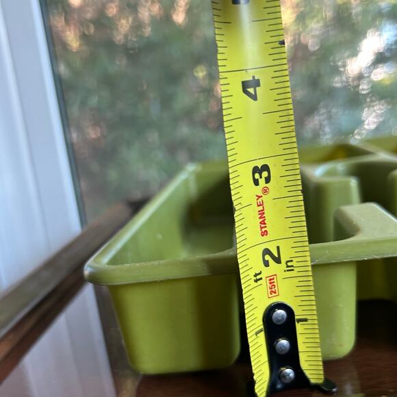 Vintage Green Plastic Silverware Tray Mid-Century Utensil Organizer - Picture 8 of 8
